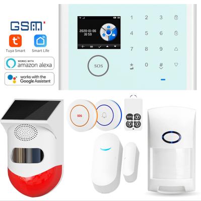 China WiFi GSM GPRS 3 IN 1 Set Burglar Home Security Tuya 433MHz Pir Detector Door Bell Smart Alarm System AMST0121 for sale