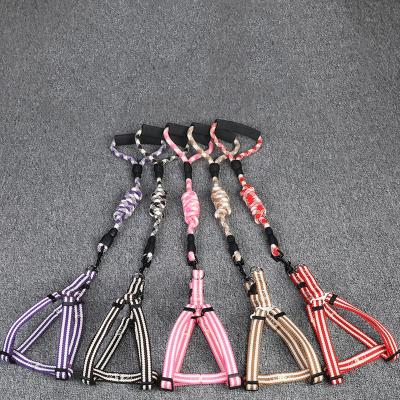 China Viable Wholesale Dog Harness Collar Nylon Rope Dog Training Vest Harness for sale