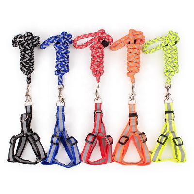 China Hot Sale Dog Leash Viable Nylon Rope Collar Reflective Pet Harness for sale