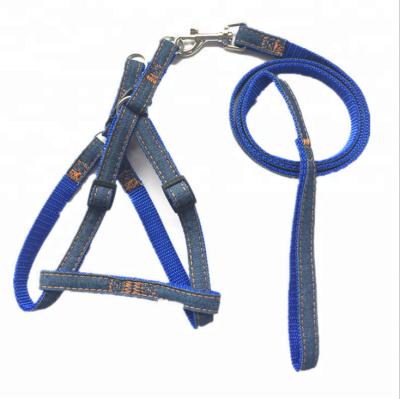 China Denim Sustainable Pet Pull Rope Adjustable Pet Collar Pet Straps for sale