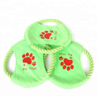 China Viable High Quality Round Canvas Dog Cloth Toothed Flying Disc Pet Toys for sale