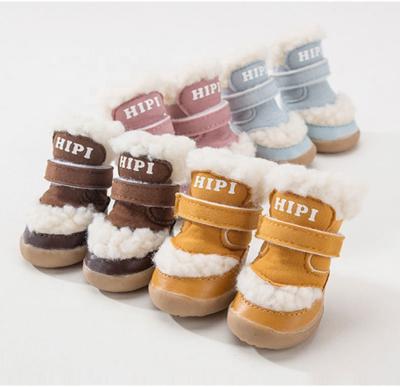 China Sustainable Wholesale Pet Fashion Anti-skid Winter Shoes Warm Pet Shoes For Dogs for sale