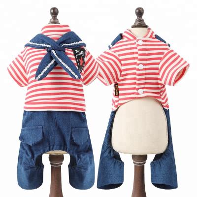 China New Sustainable Pet Clothes With Four Legs Dog Clothes Sailor Suit Clothes for sale