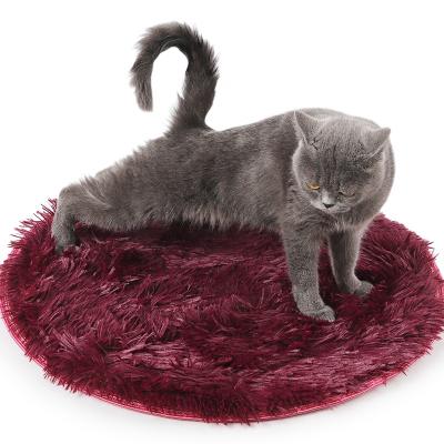 China Viable Circular Dog Cushion Plush Mat Non-Slip Pet Pad Pet Pads Warm Cat Mat for sale