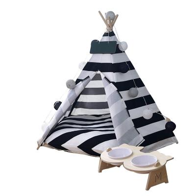 China Sustainable Warm Comfortable Pet Cat Teepee With Warm Cushion Dog Cushion Pet Tents for sale