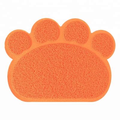 China High Quality Sustainable Pet PVC Anti Slip Mat Dog Paw Shape Pet Food Mat for sale