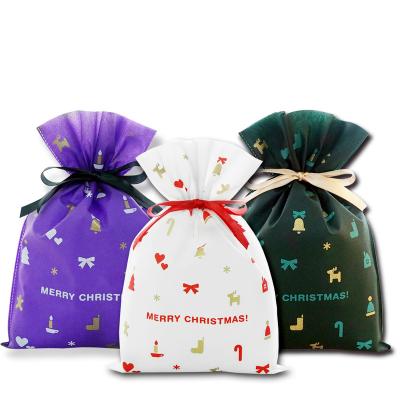 China China Disposable Suppliers Wholesale Eco - Friendly Reusable Christmas Drawstring Gift Bags for sale