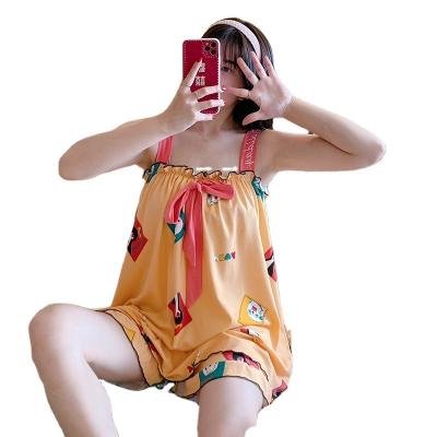 China High Quality Sleeveless Cute Cotton QUICK DRY Suspenders Summer Cute Cartoon Girls Nightgown Sleepwear Sleepwear Women Pajamas for sale