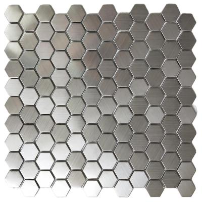 China CP MOSAIC Hexagon Patterns Metal Acid Resistant Luxury Stainless Steel Mosaic Tile For Kitchen Shower Wall Backsplash Bathroom Tile for sale