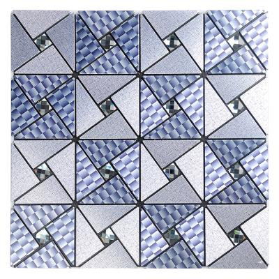 China Foshan Acid Resistant Factory Peel and Stick Metal Blue Easy Self Adhesive Mosaic Tile for sale