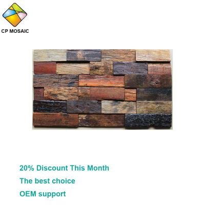 China Professional Colorful Wooden Parquet Factory Outlet 3d Mosaic Wall Slab Strip for sale