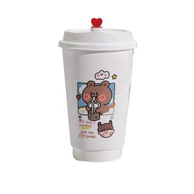 China Improved Type Disposable Thicken Insulation Hard Paper Cups With Lid for sale