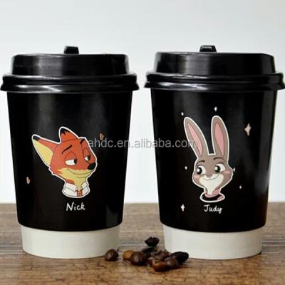 China DOUBLE WALL New Style Custom Printed Wallpaper Double Coffee Cups for sale