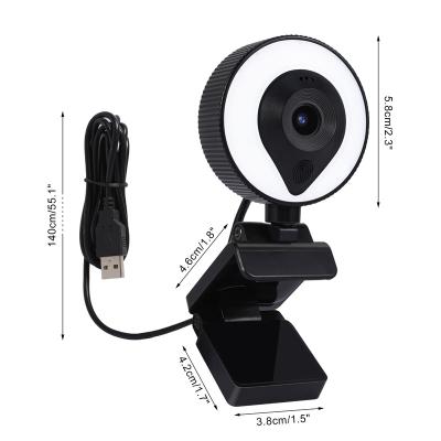 China 2K 1080P HD Streaming USB Computer PC Web Camera Video Calls Webcam with 3 Level LED Light W21 for sale