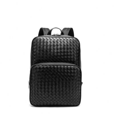 China With USB Fashion PU Leather Youth Woven Men's Backpack 2021 New Casual Business for sale