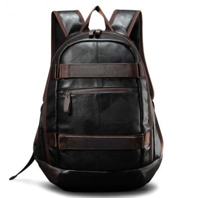 China Trend Anti-theft Leather Waterproof Casual Schoolbag Men's School Bag PU Large Capacity Laptop Backpack for sale