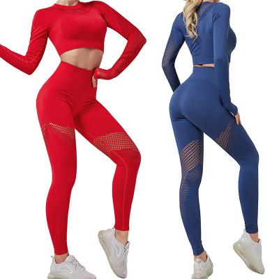 China Customized Color Logo Plus Size Breathable Long Sleeve Breathable Fitness Workout Gym Running Yoga Sweat Suit for sale