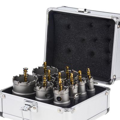 China 10PCS/BOX 16-53mm Woodworking CTT Hole Saw Drill Bit Sets Stainless Metal 18 Alloy Carbide Cobalt Steel Cutter Steel Plate Iron 20 22 25mm for sale