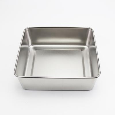 China Sustainable Sus 304 Stainless Steel Food Storage Container Lunch Box Rectangle Camping Lunch Box for sale