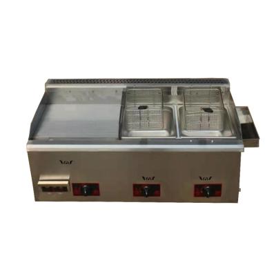 China Frying Chicken Industrial Gas Fryer Gas Griddle All In One Machine for sale