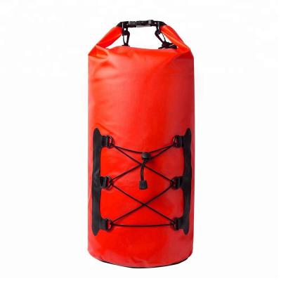 China Waterproof Eco-Friendly Waterproof Dry Bag Backpack with Padded Shoulder Straps and Attached Exterior Mesh Netting Pockets for sale