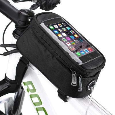 China Hot Selling Outdoor Waterproof Mountain Bike Front Touch Screen GPS Phone Bag Bicycle Frame Handlebar Outdoor Recycling Bag for sale