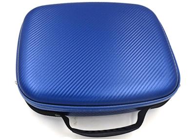 China PU Surface Hard Tool Case For Air Travel / Blue Hard Carrying Case Embossed LOGO for sale