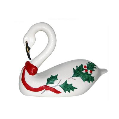 China Wholesale Handmade Europe Christmas Swan Design Resin Home Decoration for sale