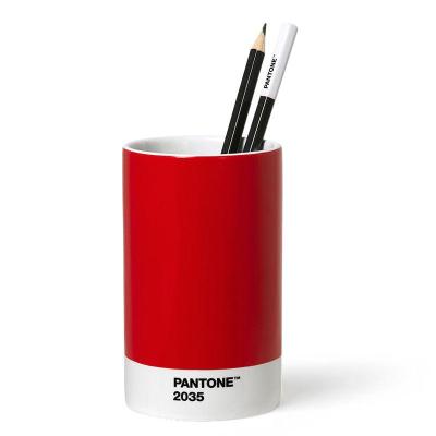 China Handmade Pencil Holder Cylinder Shape Handmade Pantone Ceramic Desktop Colored Pencil Holder for sale