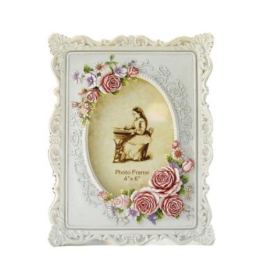 China European Classic Photo Frame Flower Frame European Classic Ivory White Ceramic Photo Frame for sale