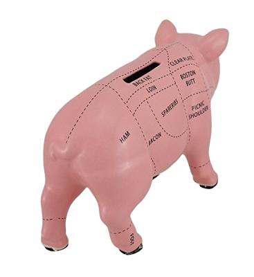 China Decorative Pink Ceramic Butcher Chart Piggy Bank Toy Banks Pig Shaped Coin for sale