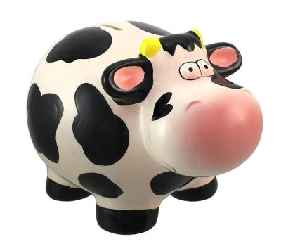 China For All Change Newly Design Wholesale Cute Animal Shape Ceramic Children's Custom Coin Banks Cow for sale