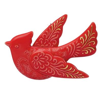 China Chinese Souvenir Lucky Red Bird Wall Ornament Ceramic From China for sale