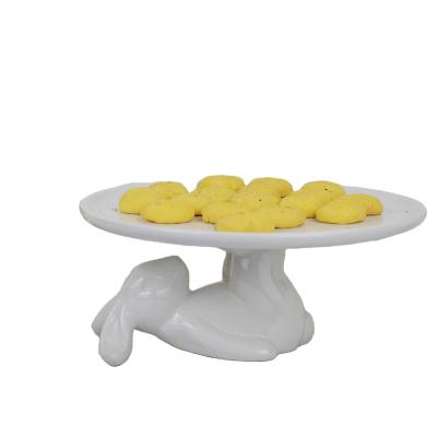 China Cupcake Viable Holder Ceramic Dessert Dishes for Snacks and Cookies Bunny Candy Dish Gift for Home for sale