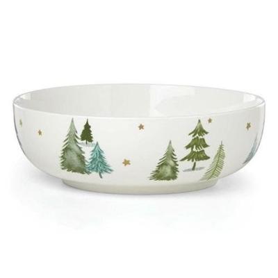 China Viable Christmas Tree Ceramic Holiday Bowl Hot Sale Hotel Ramen Salad Home Dessert Bowl for sale