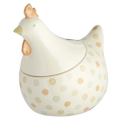 China 3 D Hen Design Egg Rack Viable Ceramic White Eggs Container for sale