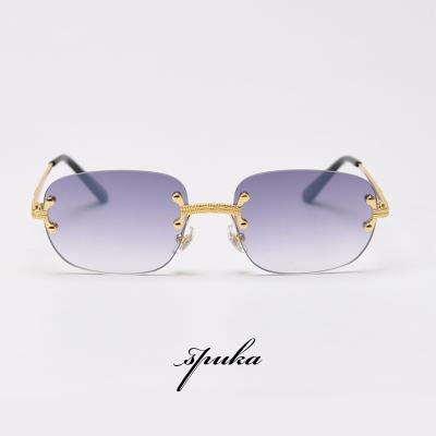 China Fashion Rimless Sunglasses SPUKA 028 Shades Retro Fashion Vintage Women Men Gradient Mirrored Sunglasses for sale