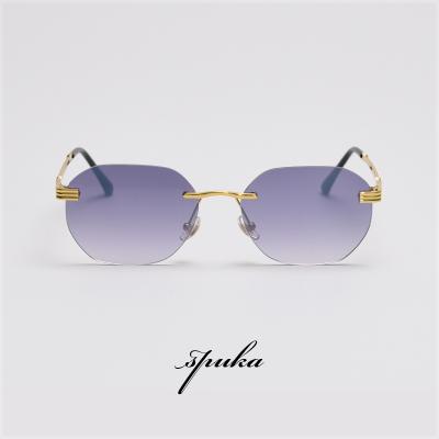 China Fashion Sunglasses SPUKA D034 Men Sun Glass Rimless Vintage Gradient Retro Mirrored UV Women Sunglasses for sale