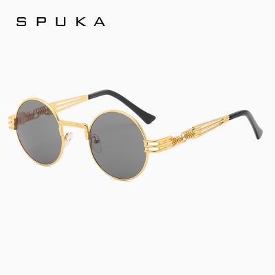 China Fashion Round Sun Glasses SPUKA Steampunk Sunglasses Metal Sun Glass Shades Seller UV 8010 for sale