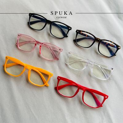 China SPUKA 8068 Wholesale Square Glass Frame Men Women Classic Blue Light Blocking Computer Glasses for sale