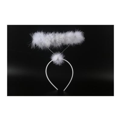 China Smart Casual New Fashion Black And White Angel Halo Headband Popular Halloween Party Christmas Hair Band for sale