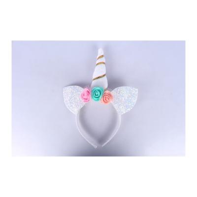 China Cheap High Quality Smart Casual Unicorn Baby Girls Hair Headband Props For Birthday Party With Flashing Light for sale