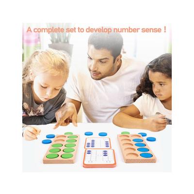 China Baby Can Calculate According to Chips New Design High Quality Wooden Log Number Enlightenment Game Educational Toys for Children for sale