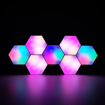 China North Light Aurora Color Hexagon Shape Bluetooth App Drop Shipping Controlled Led Night Light for sale