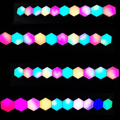 China Aurora Color DIY Design Color Changing Phone App Controlled Hexagonal Led Light For Decoration Game Room Lights for sale