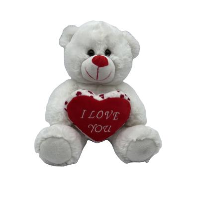 China Custom Cute Plush PP Cotton Bear Valentines Teddy Bears With Heart I Love You Real for sale