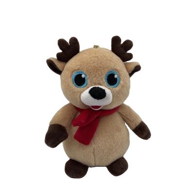 China Custom Cute Soft Stuffed Plush Stuffed Animals Reindeer Christmas Plush Cartoon Head Toy for sale