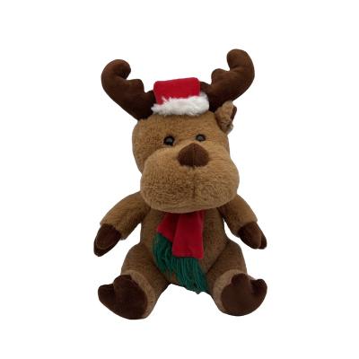 China Custom Cute Soft Stuffed Plush Moose Stuffed Animal Deer Christmas Elk Doll for sale