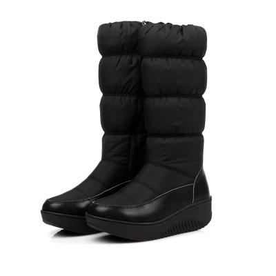 China Fashion Trend Made In China Short Fleece High Heel Black Shoes Thigh High Winter Boots for sale