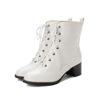 China High Quality Lightweight PU High Heel Winter Ladies Warm Boots for sale